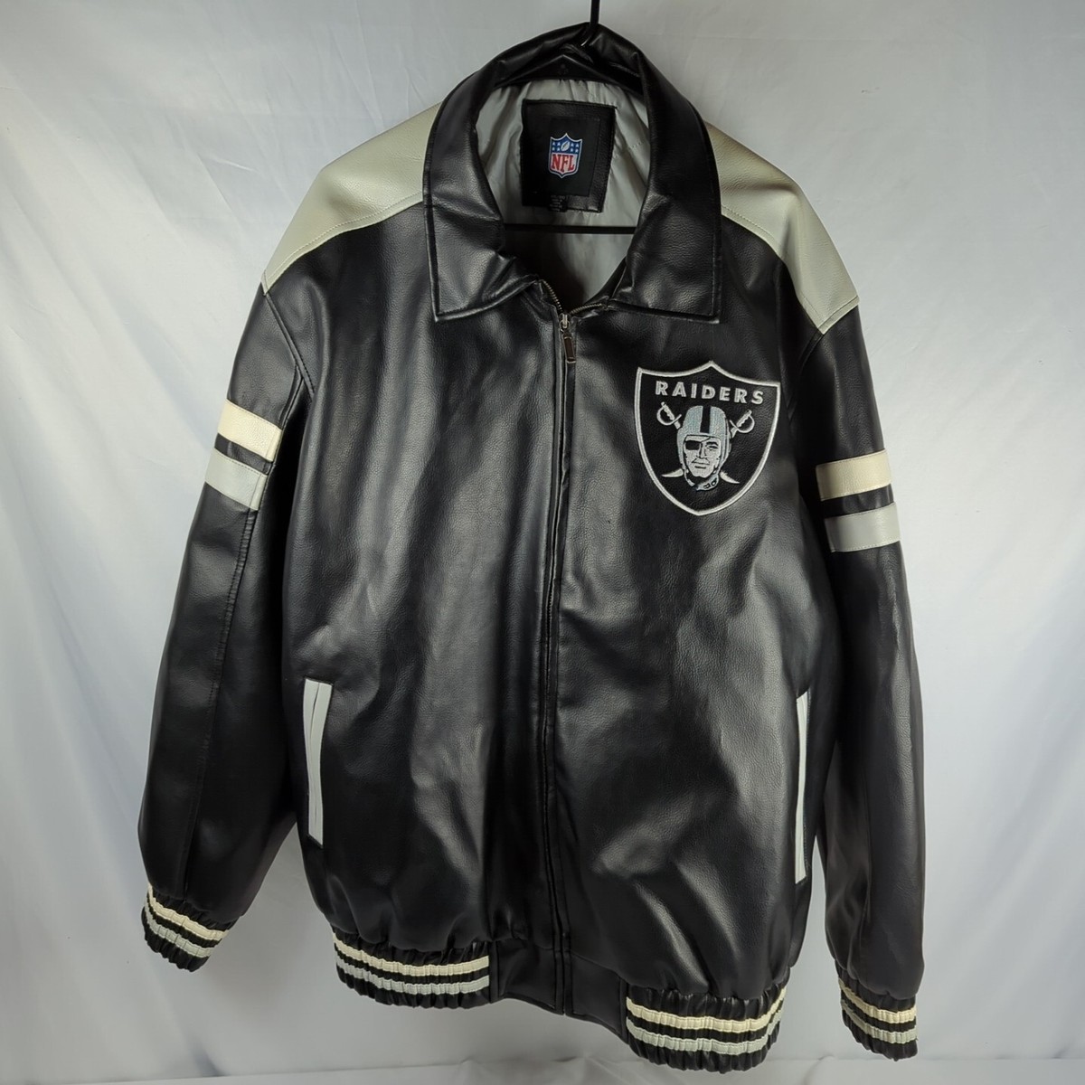 Vintage NFL Oakland Raiders Leather Jacket Coat Mens XXL 2XL Vintage NFL Oakland Raiders Leather Jacket Coat Mens XXL 2XL