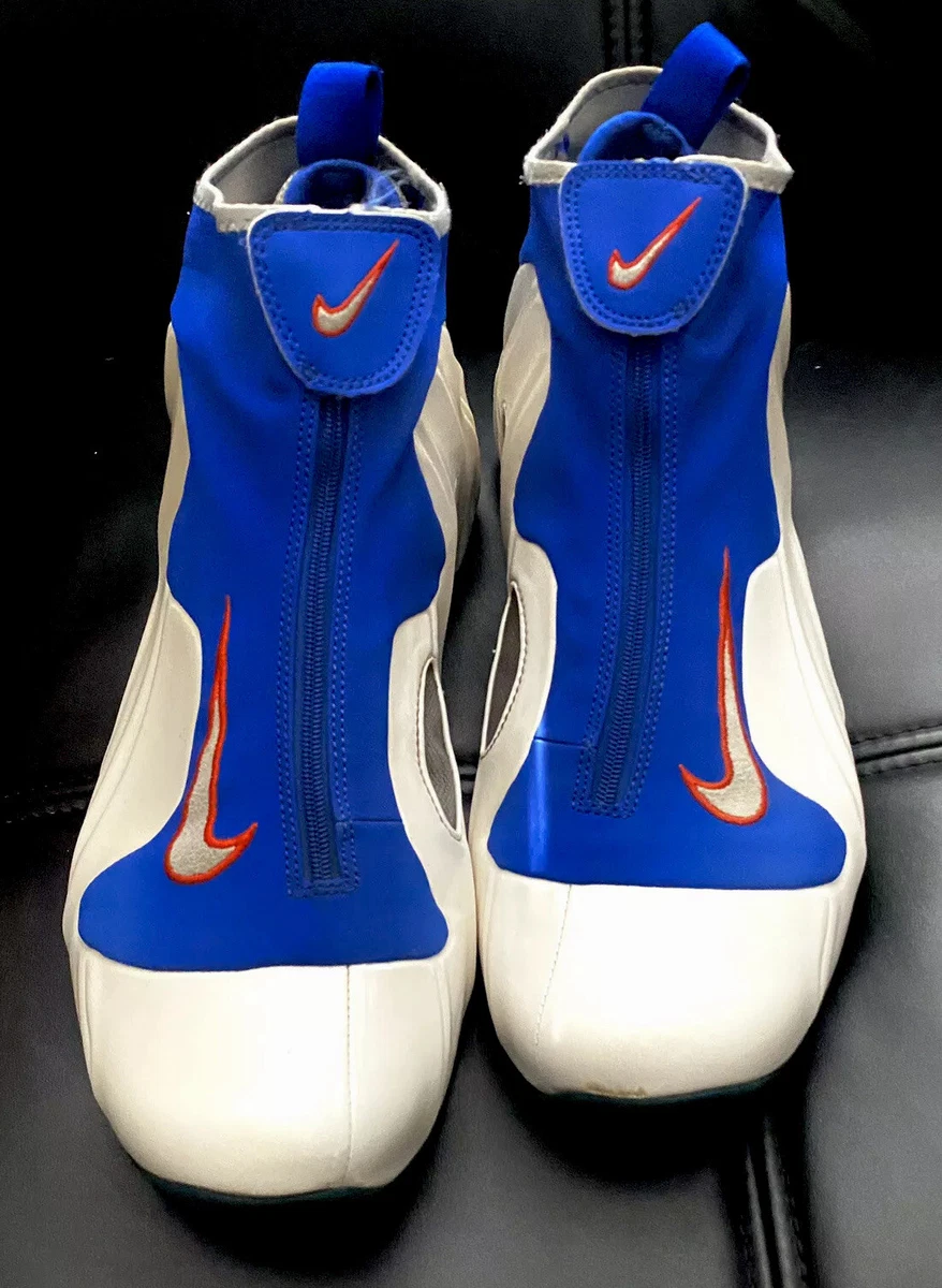 NIKE AIR FLIGHTPOSITE NEW YORK KNICKS WHITE ROYAL ORANGE MENS SIZE