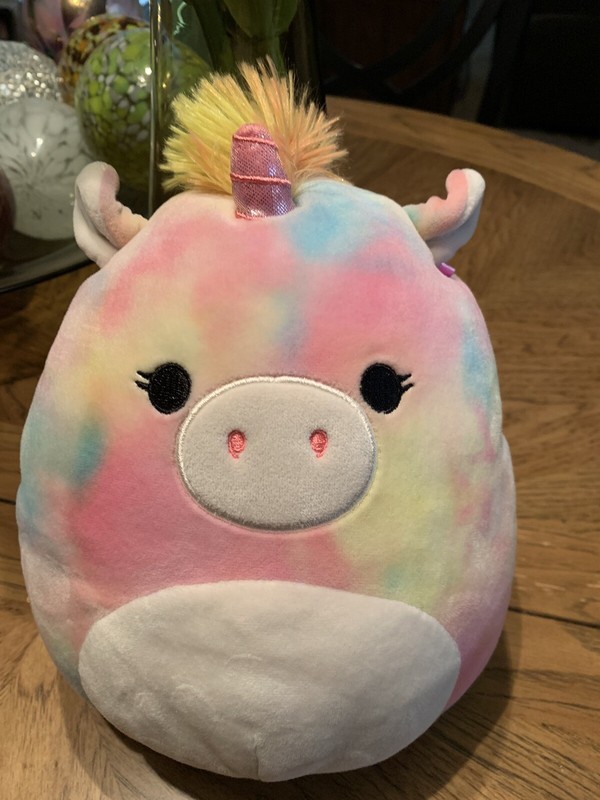 Squishmallow Flying Pig Pink Blue Wings Plush Kellytoy Tie Dye Plush