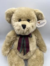 Wishpets 18” Theodore Teddy Bear Plush Plaid Ribbon 1998 Vintage with Tag
