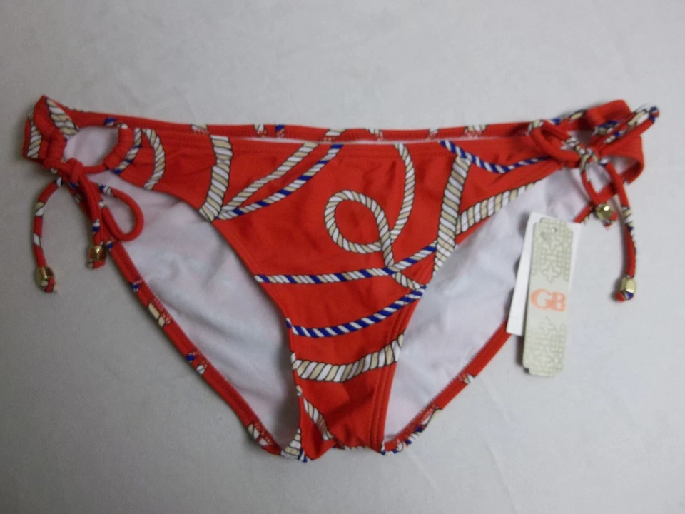 Gianni Bini GB Size L Large Round Up Red Side Tie New Womens Bikini Bottoms - Image 1 of 3