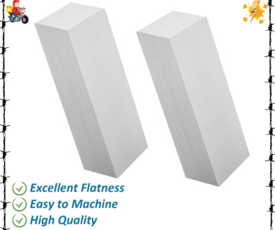 2 PCS Aluminum Flat Bars 2 x 2 x 6 Inch Square Aluminum Bar 6061 General Purp...