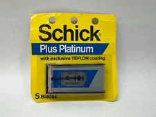 VTG 70s SCHICK 5ct Plus Platinum Double Edge Razor Telfon coatings NEW