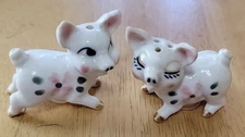 Vintage Bone China Miniature Pig Salt and Pepper Shakers made in Japan