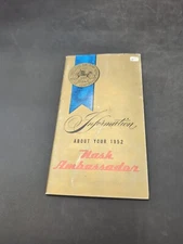 1952 Nash Ambassador Owners Operators Manual Factory Original Book OEM