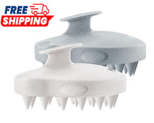 HEETA Hair Scalp Massager Shampoo Brush 2 Pack, Soft Silicone Bristles to Remove