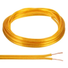 15Ft 18/2 PVC Covered Wire, SPT-1 UL Listed Copper Electronic Wire, Golden
