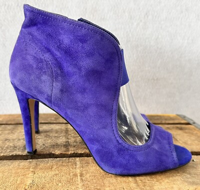 Gianni Bini Purple Suede Heels Ankle Stilettos Sz 9.5 Club Dressy