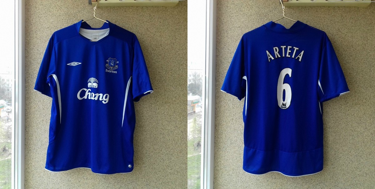 エヴァートン ホームシャツ ARTETA 6番 2007/08 ARTETA #6 Everton Vintage Umbro Home Football Shirt