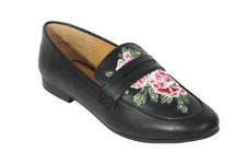 Seven Dials Women Floral Loafer NEW sz 6 Fashion Flats Slip on Shoe Black