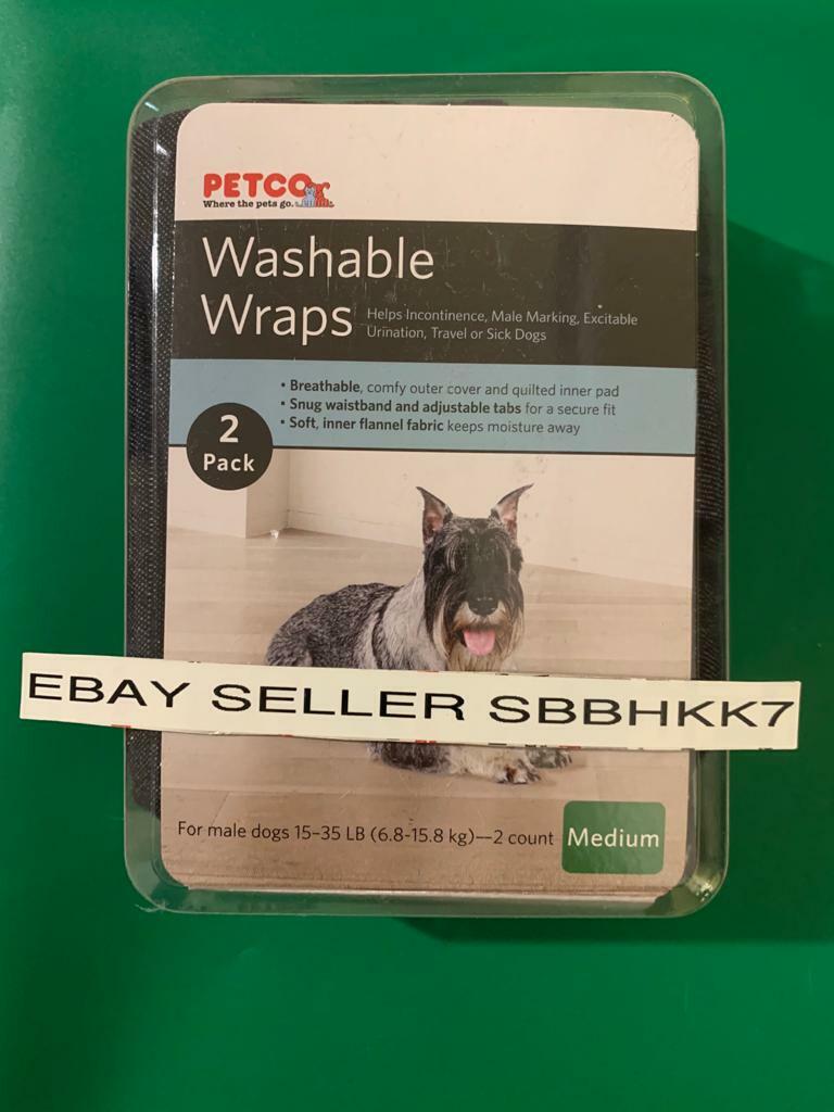 PETCO Washable male dog wrap size Medium 2- 2 packs (4 pieces)New Free Shipping