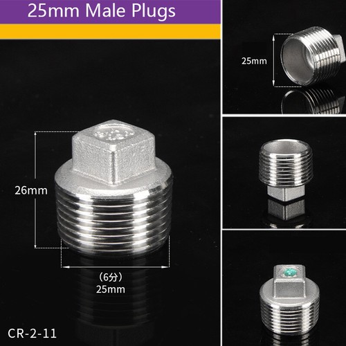 304 Stainless Steel Pipe Fittings Female Plug Cap / Male Plugs Blanking Stop - Picture 12 of 24