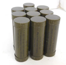 UNISSUED 10 TUBES WW2 CAMO FACE PAINT GREEN/SAND W/ORIGINAL INSTRUCT. SHEET 1945