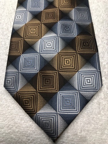 GIORGIO BISSONI MENS TIE GRAY BROWN GOLD 4 X 58 NWOT