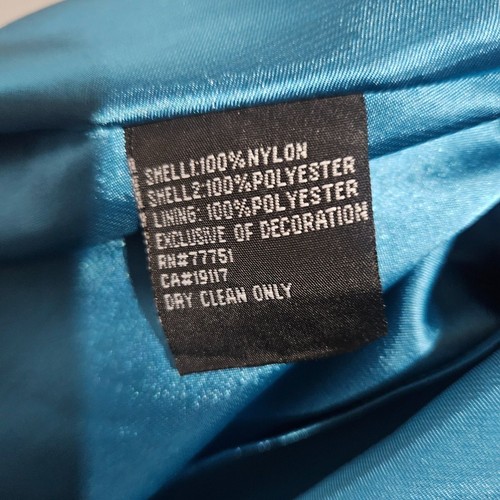 Betsey Johnson Pailletten Ballkleid türkis Satin trägerlos Größe 4 Mini - Bild 4 von 7