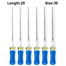 Sky Choice K-Files - 25 mm Length, Size 30 Blue with Rubber Stopper 6/Pkg