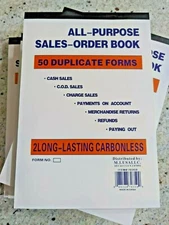 10 Pack - Sales Receipt Book Order Invoice Carbonless Copy 50 Sets-Free shipping