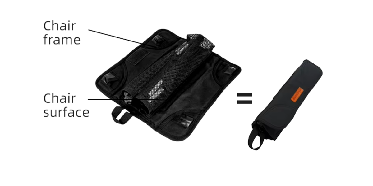 Mini Chaise Pliante Ultralégère – Noire – Portable Pour Pêche, Camping, Chasse