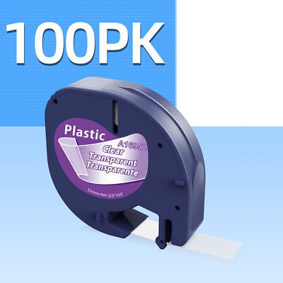 Schriftband 91221 Dymo Letra Tag Band für LT-100T LT-100H XR XM Weiß 12mm 1/2''