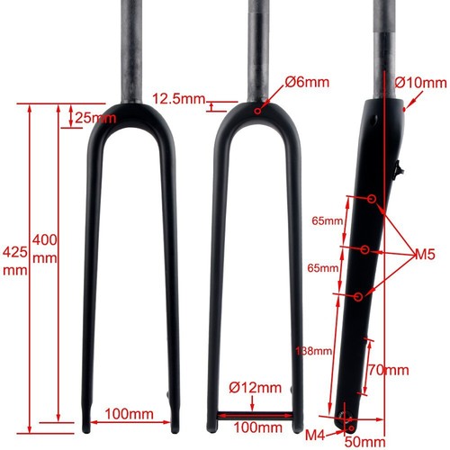 700C Carbon fiber bicycle 1 1/8 road Gravel bike Fork Flat Mount 12mm thru axle - Picture 4 of 12