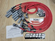 Moroso 73687 Ultra 40 8.65mm Spark Plug Wires Big Block Chevy BBC RED Over VC