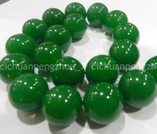 Huge 20mm Natural Green Jade Round Gemstone Loose Beads 15''