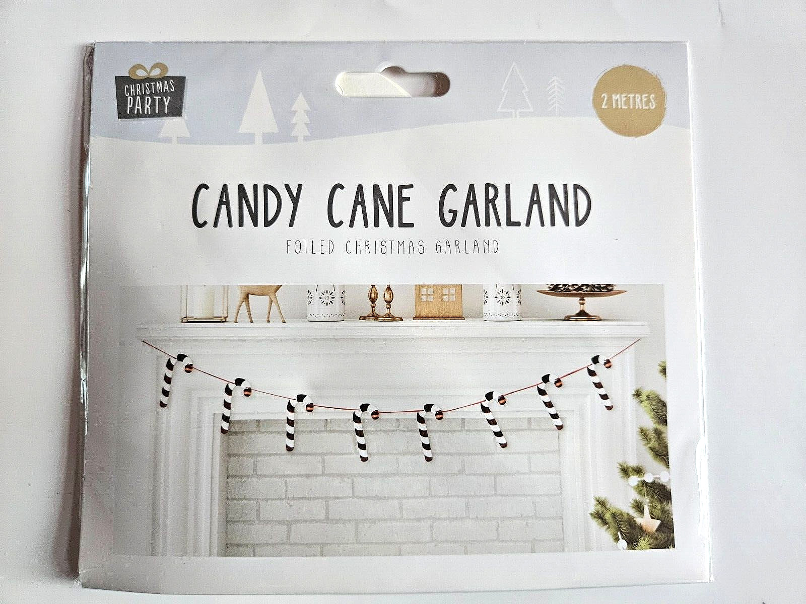 CANDY CANE BUNTING BANNER HANGING FOILED CHRISTMAS DECORATION XMAS GARLAND - 2M