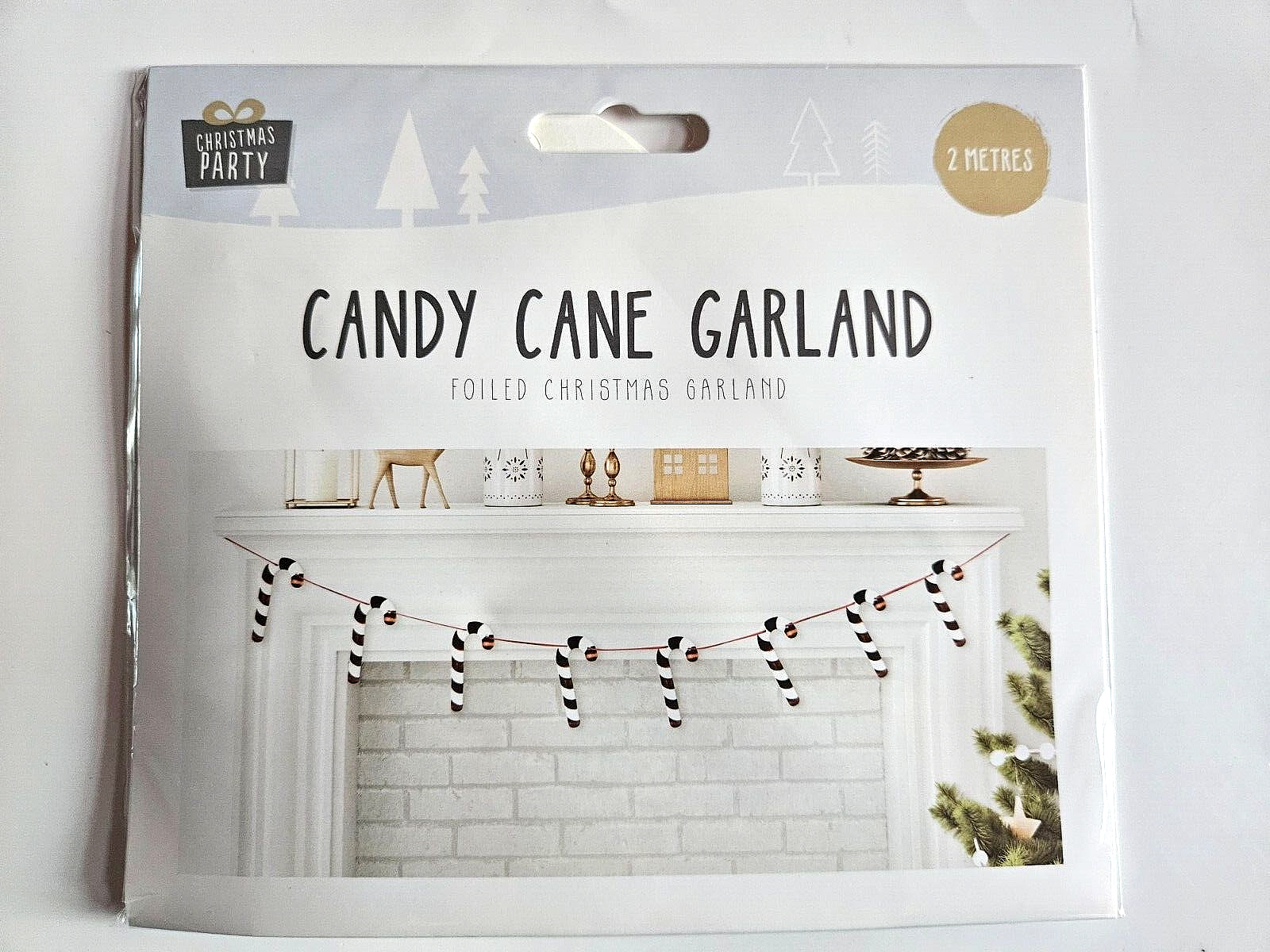 CANDY CANE BUNTING BANNER HANGING FOILED CHRISTMAS DECORATION XMAS GARLAND - 2M
