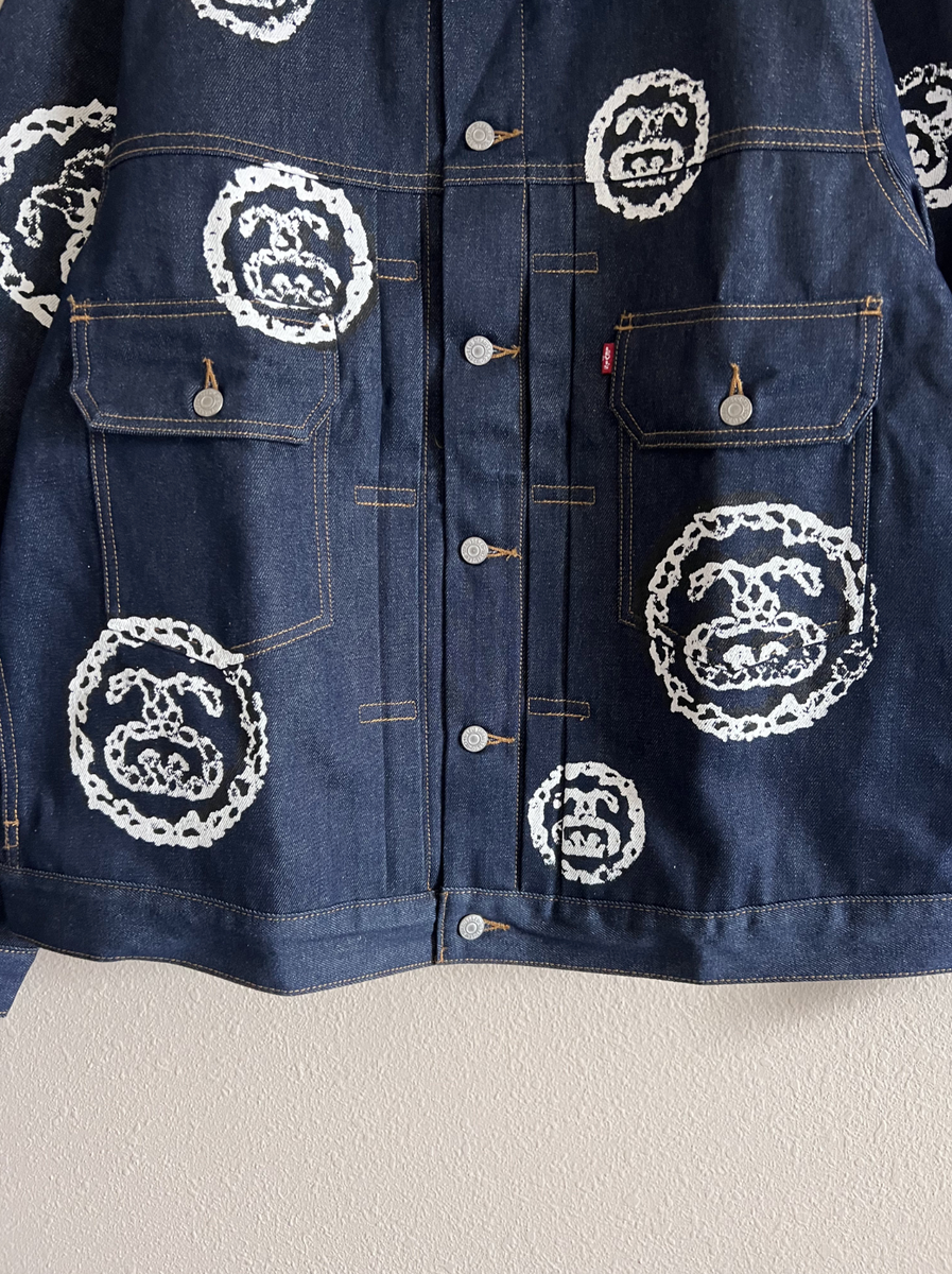 Denim Tears x Stussy x Levi's Type 2 Raw Denim Jacket - Size Denim Tears x Stussy x Levi's Type 2 Raw Denim Jacket - Size