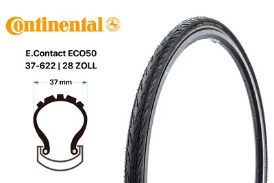 28 Zoll Fahrrad Reifen Continental E.Contact 37-622 ECO50 Breaker REFLEX