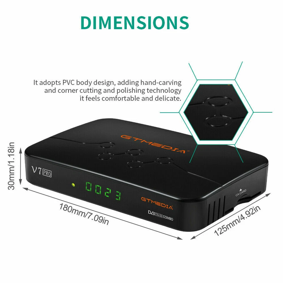 DVB-S2X/T2 Satellite Receiver Decoder Combo Box 1080P FHD CA Card Slot+ USB Wifi - Image 3 of 4