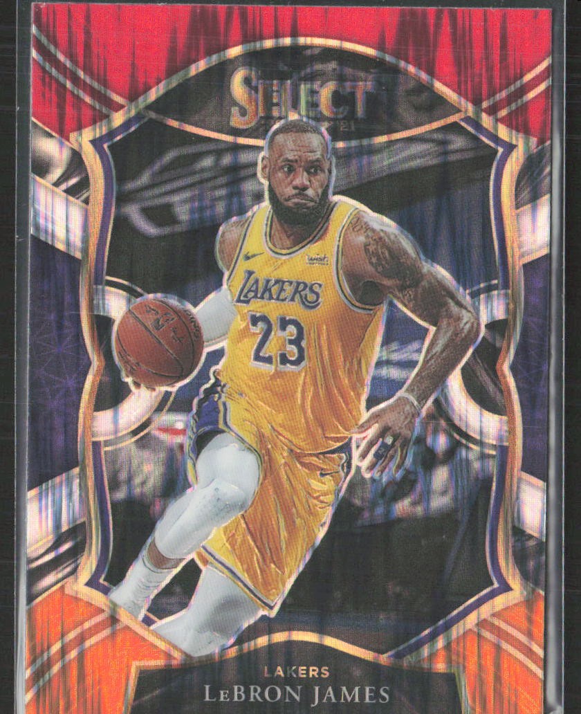 2020-21 Panini Select #23 LeBron James Red White Orange Flash Lakers (JB)