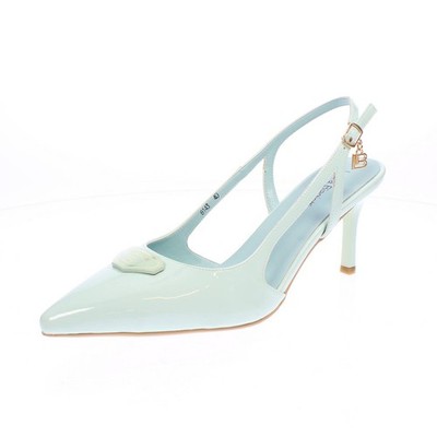 Laura Biagiotti Slingback Pumps mit Stilettoabsatz und grünem Riemen - Schnitte