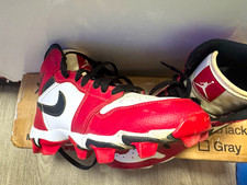 Nike Air Jordan 1 Style Mid Baseball Cleats Molded Studs Red/White/Black 5y