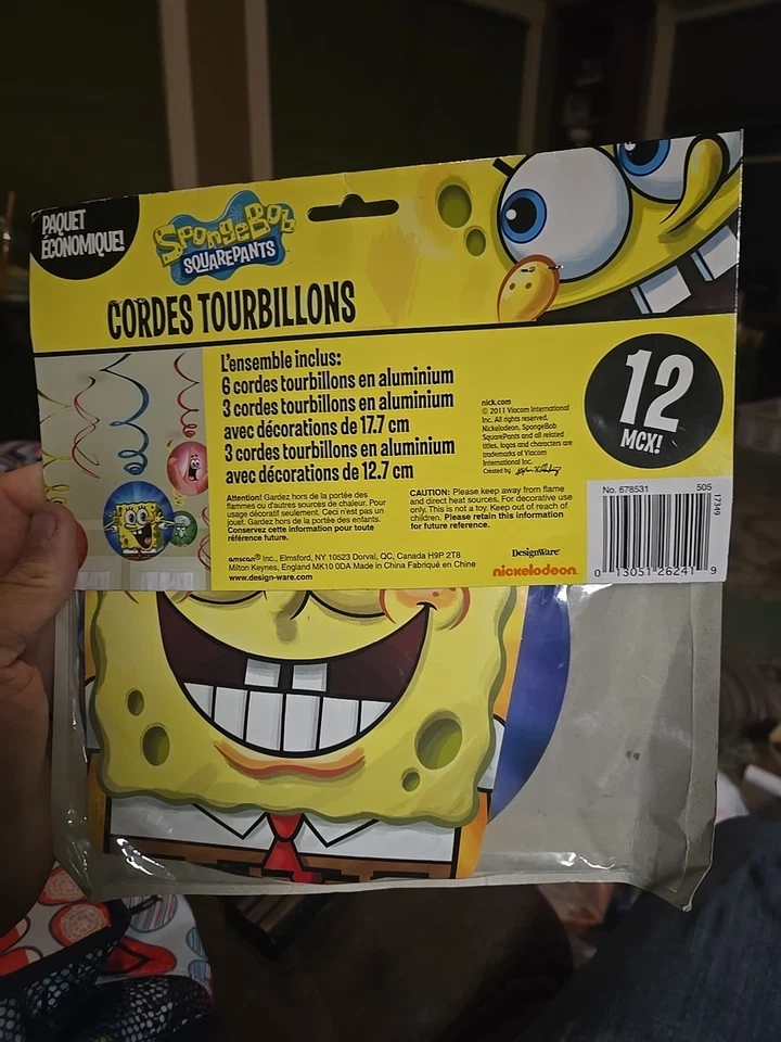 2011 SpongeBob SquarePants Swirl Decorations New Sealed - Image 2 of 3