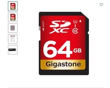 Gigastone 64GB Class 10 SDXC UHS-I Memory Card