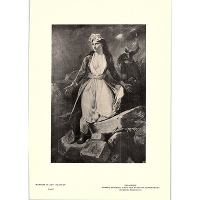 Greece Expiring Upon the Ruins of Missolonghi - Delacroix - 1907 Art Print AF4-5