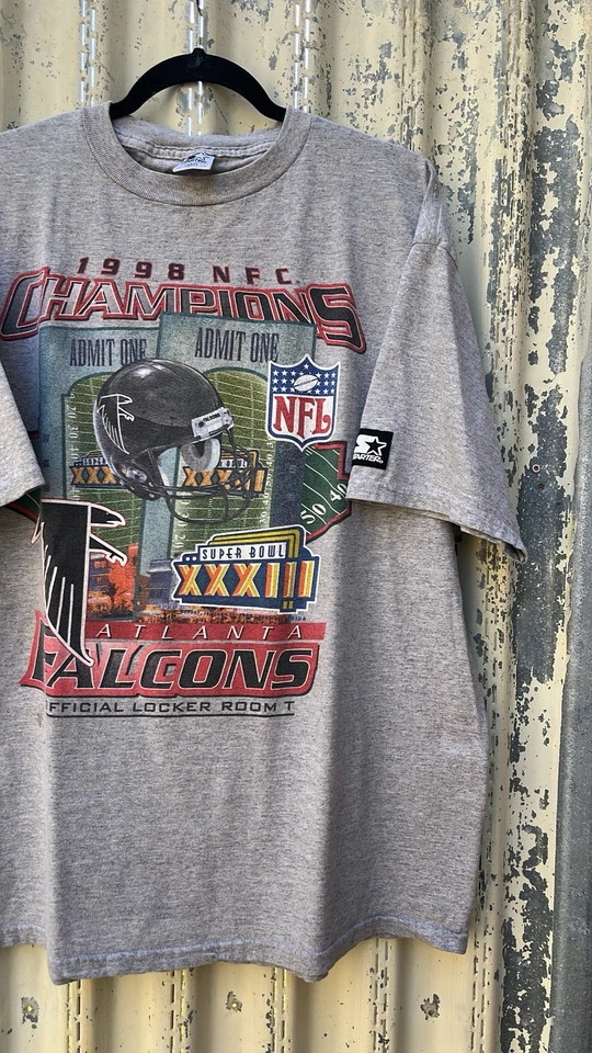 Camiseta De Colección 1998 Starter Atlanta Falcons Campeones NFC Super Bowl XXXIII Foto 3 de 4