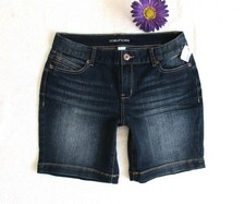 New MAURICES Size 9/10 Women's Jean Shorts Dark Blue Mom Denim
