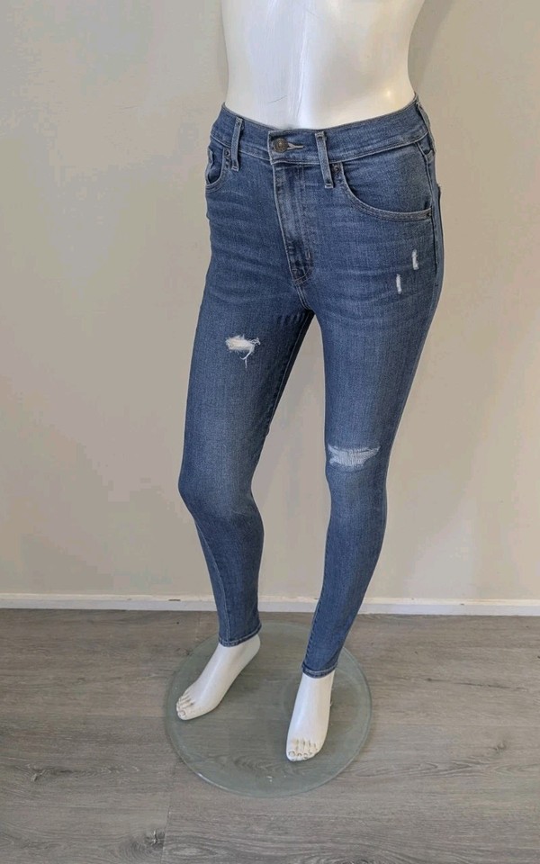 Ladies size 26 Mile High Super Skinny distressed jeans by Levi's.