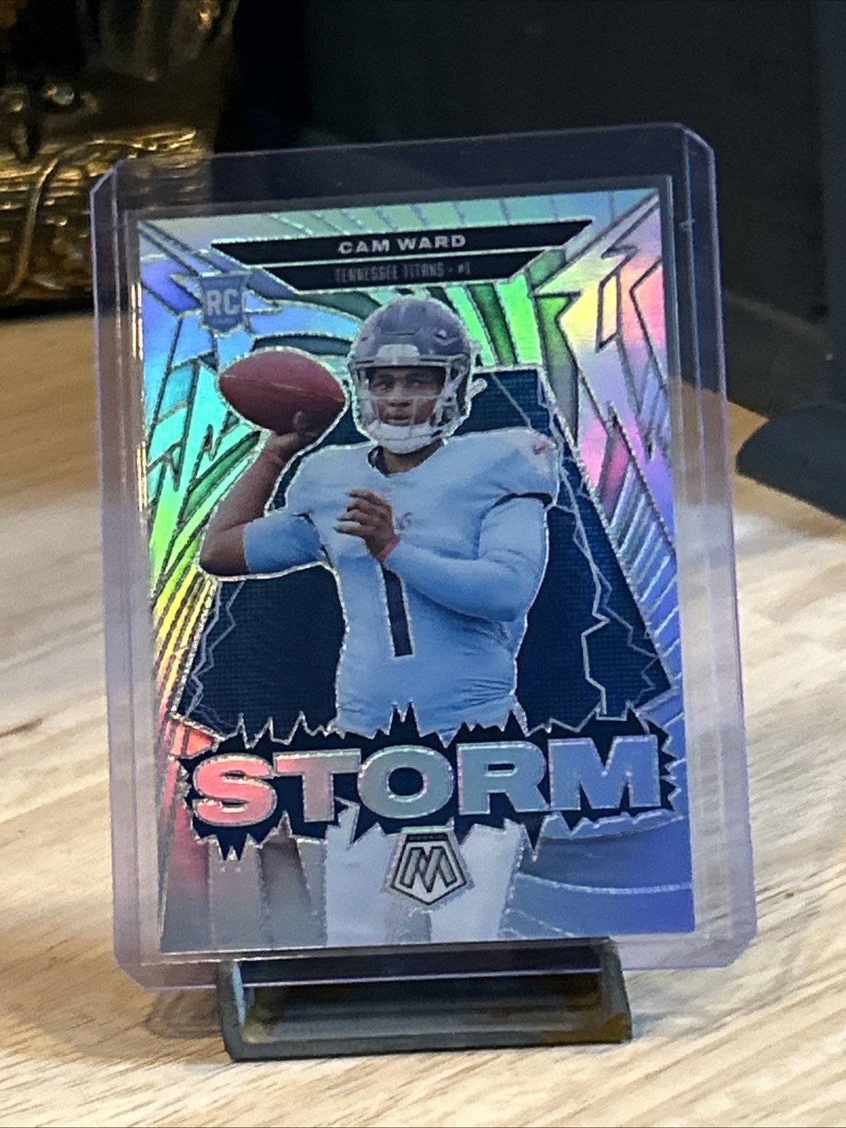 2025 Mosaic Cam Ward Silver Storm Rookie Refractor Titans