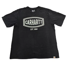 Carhartt Est 1889 Logo T Shirt Loose Fit Black Mens Size M