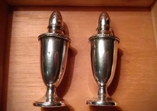 Antique Sterling Silver Pair Salt/Pepper Shakers by M Fred Hirsch  32 Weighted.