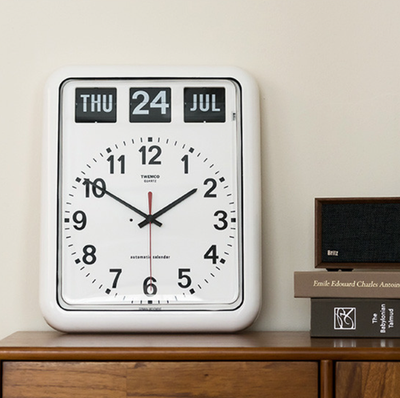 TWEMCO Wall Clock Flip Perpetual Calendar BQ-12A White | eBay