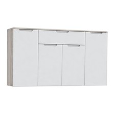 Sideboard - weiß Hochglanz - Sandeiche - 139 cm breit Sideboard Kommode TV