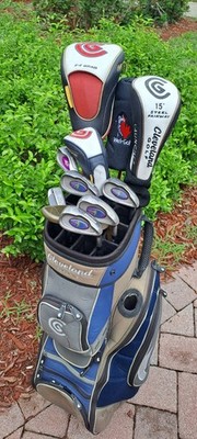 Golf Men's Set CLEVELAND 12 Clubs RIGHT H Blue Cart Bag 14 Div VAS792 irons 