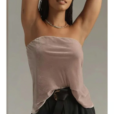 Anthropologie The Tilda Strapless Top Size XL Lavender Velvet Edition