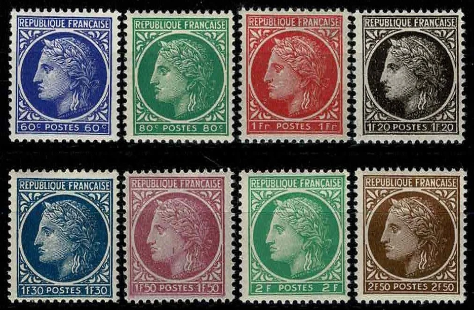FRANCE 1945 TYPE CERES DE MAZELIN YT n° 674 à 681 Neufs ★★ luxe / MNH (A) - Photo 1/1