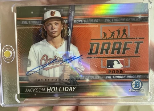 2022 Bowman Chrome- Bowman Draft Jackson Holliday #BDN-9 Autographs /99 (AU, RC)