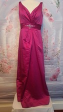 Mark Lesley Fuchsia Pink Satin Evening / Bridesmaid / Prom Dress UK 10 – Elegant